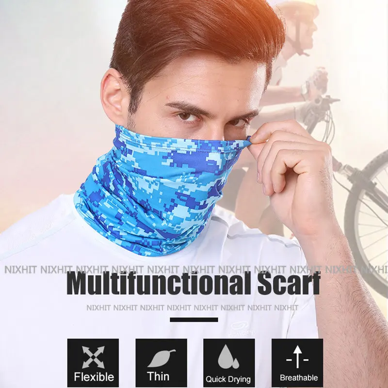 Men Women Head Face Neck Sunshade Gaiter Bandana Ice Silk Scarf Headwear Dustproof Outdoor Fishing Bicycle Cycling Motorcycle