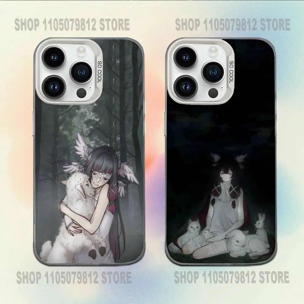 

G-Genshin Impact Columbina Phone Case For iPhone 16,15,14,13,12,11,Mini,Pro,E,MAX White Candy Matte Shockproof Cover