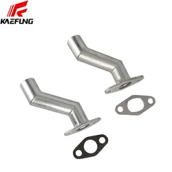35mm-40mm Universal Carb Offset Intake Manifold with Gasket Steel Alloy Intake Pipe Spacer Kit for 49cc 66cc 80cc Carburetor