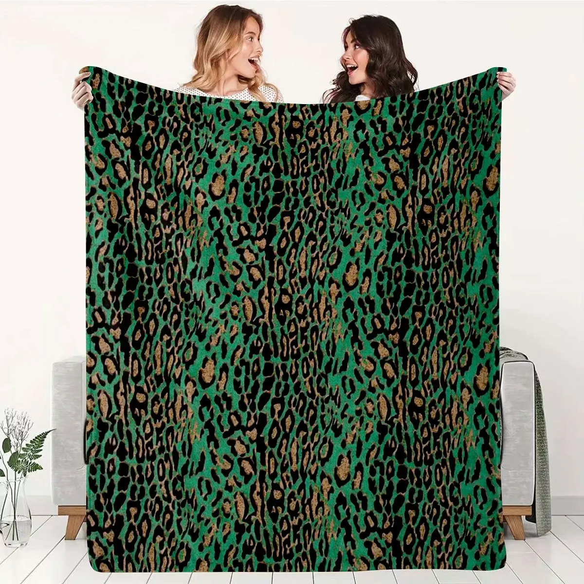 1pc Luxurious Leopard Print Blanket, Winter Warm Throw for Home, Sofa Cover, Office Nap Blanket, Bedroom Decorative Blanket, Sof