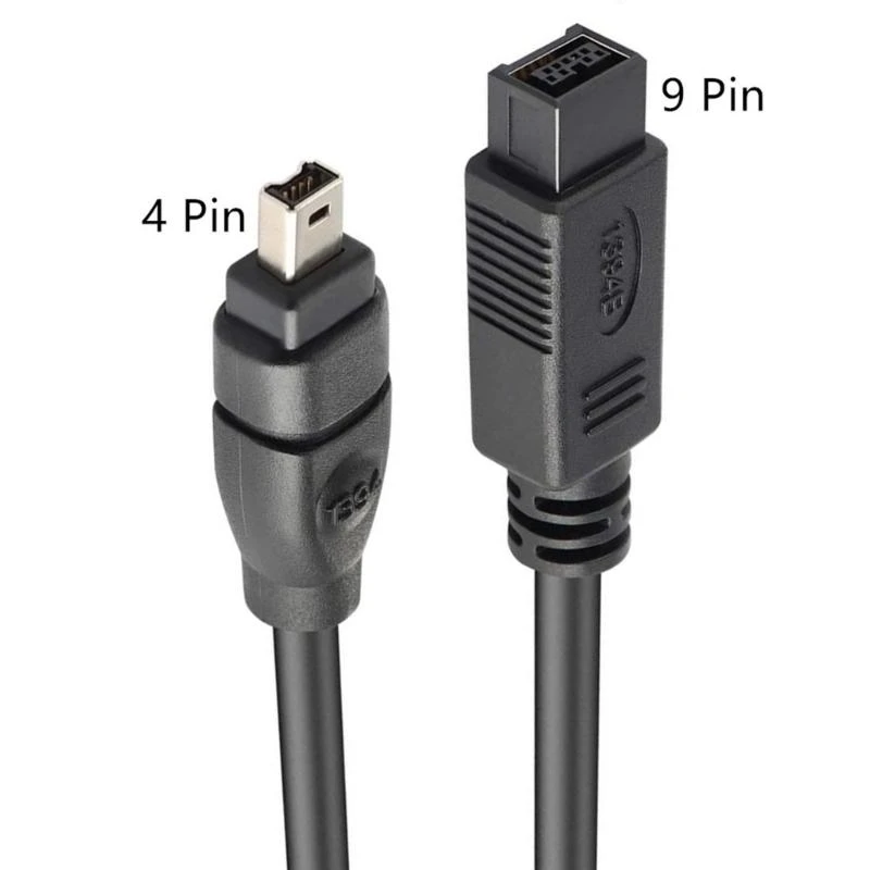 G6DD 1394 Video Cable 9Pin to 4Pin Fast Data Transfer 800Mbps Bidirectional