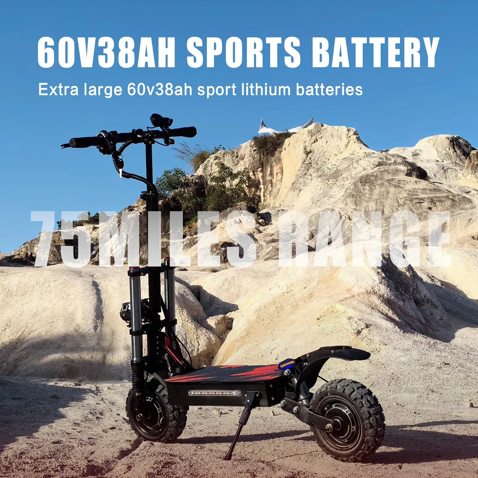 

Электрический самокат Boyueda S3-11, 6000 Вт, двойной двигатель, 60 В, 38 Ач, большой аккумулятор, максимальный диапазон 120 км, высокоскоростной пригородный и внедорожный электронный самокат