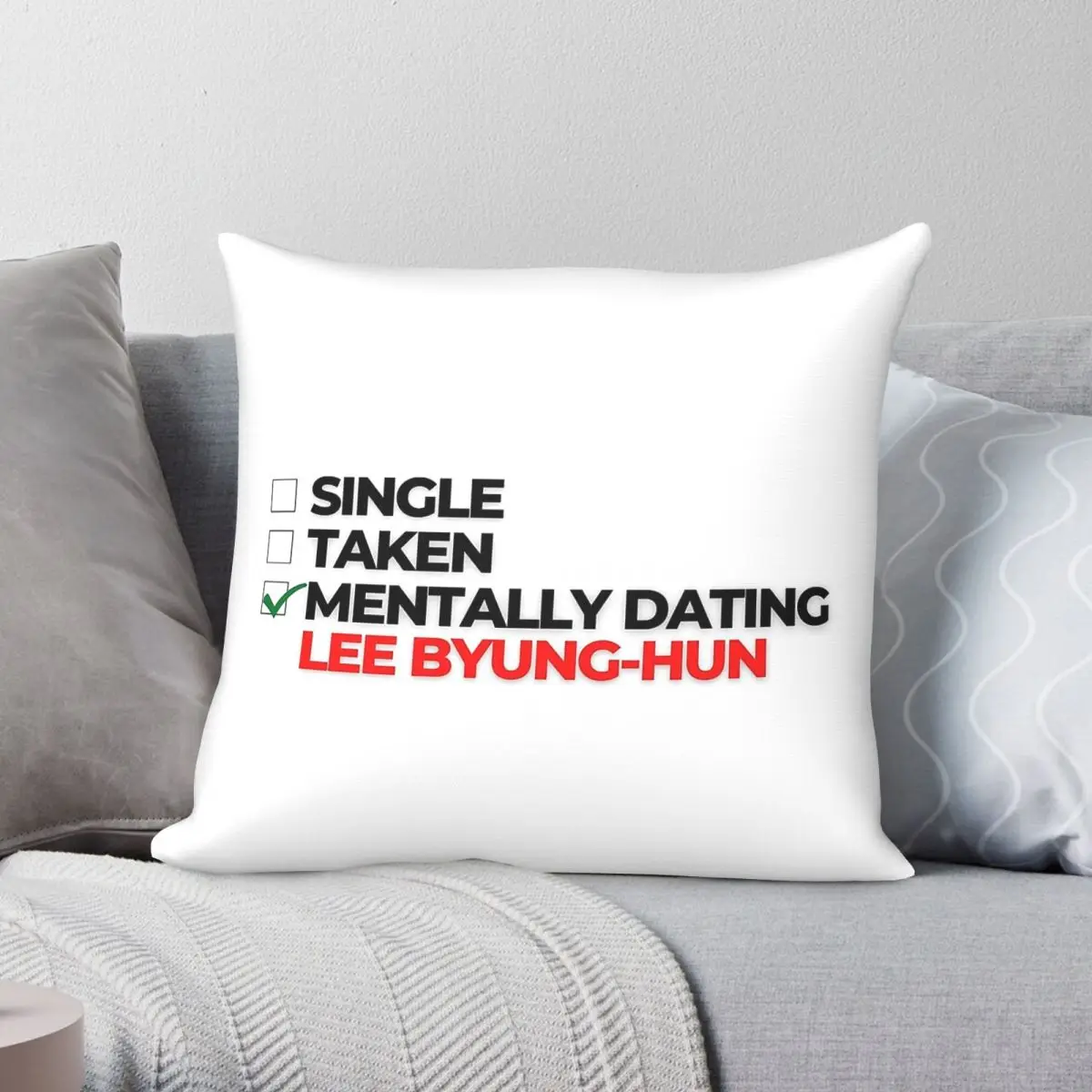 Mentally Dating Lee Byung-Hun Square Pillowcase Polyester Linen Velvet Pattern Zip Decor Pillow Case Room Cushion Cover