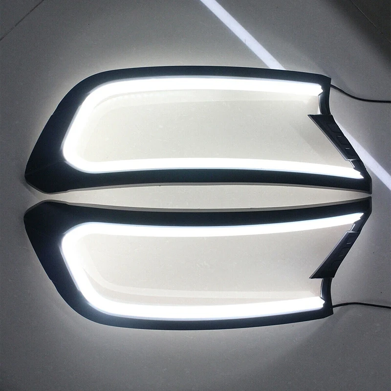 

Nuevo-negro DRL faro LED cubierta embellecedora lámpara capó luz circulación diurna para Ford Ranger Everest Enavor 2015-2019