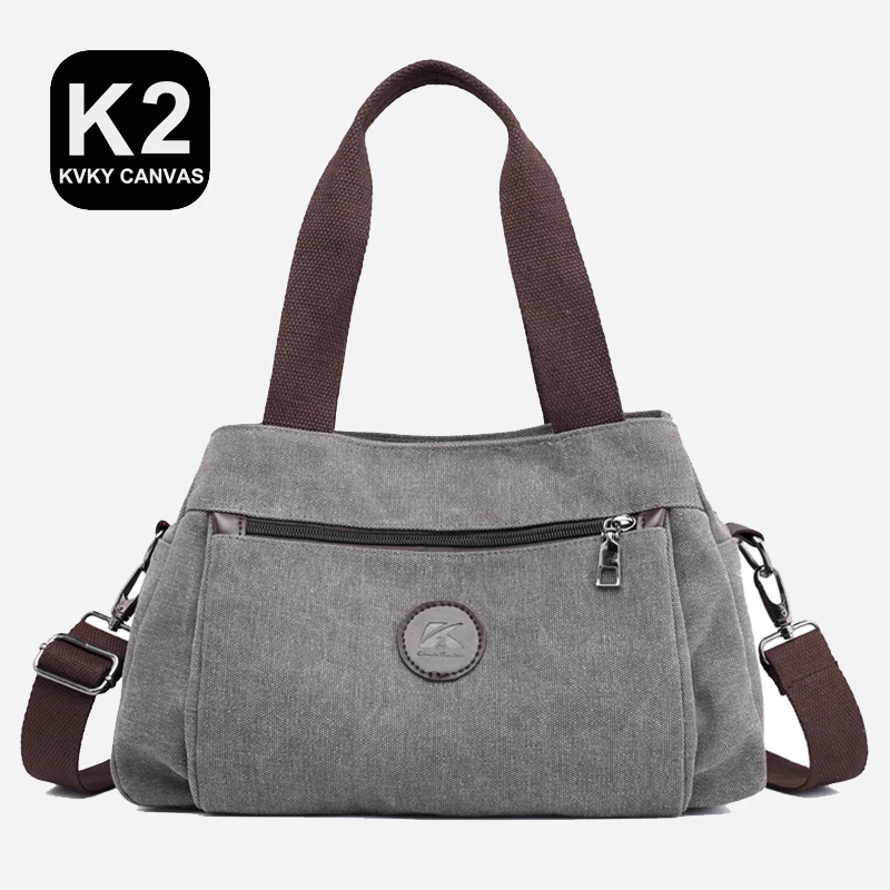 KVKY Canvas Totes for Womens Handbag Beach Travel Small Shoulder Bag Fashion Female Casual Female Crossbody Bag Sac a Main