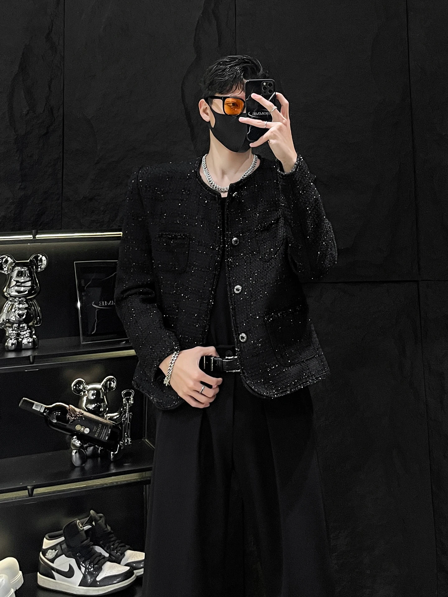 

Зеркало No Limit HOMME Мужская Or Bright Tead Thi Tweed Jaet Bla Sli Повседневная верхняя одежда Осеннее полиэфирное волокно