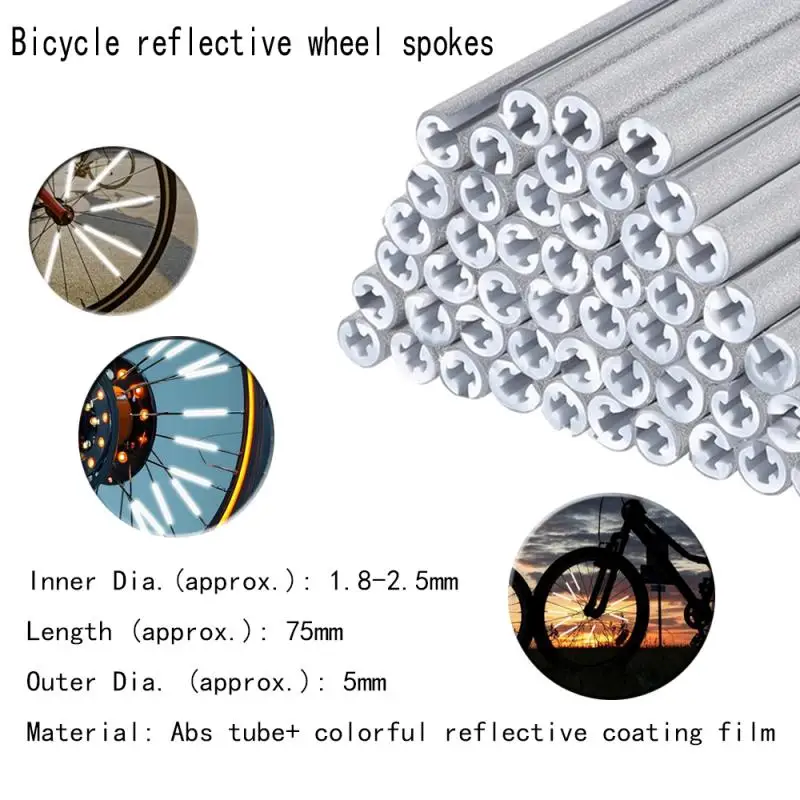 36-96Pcs Bicycle Wheel Spokes Reflective Sticker Tube Warning Safety Light DIY Cycling Reflector Reflective Safety Kit