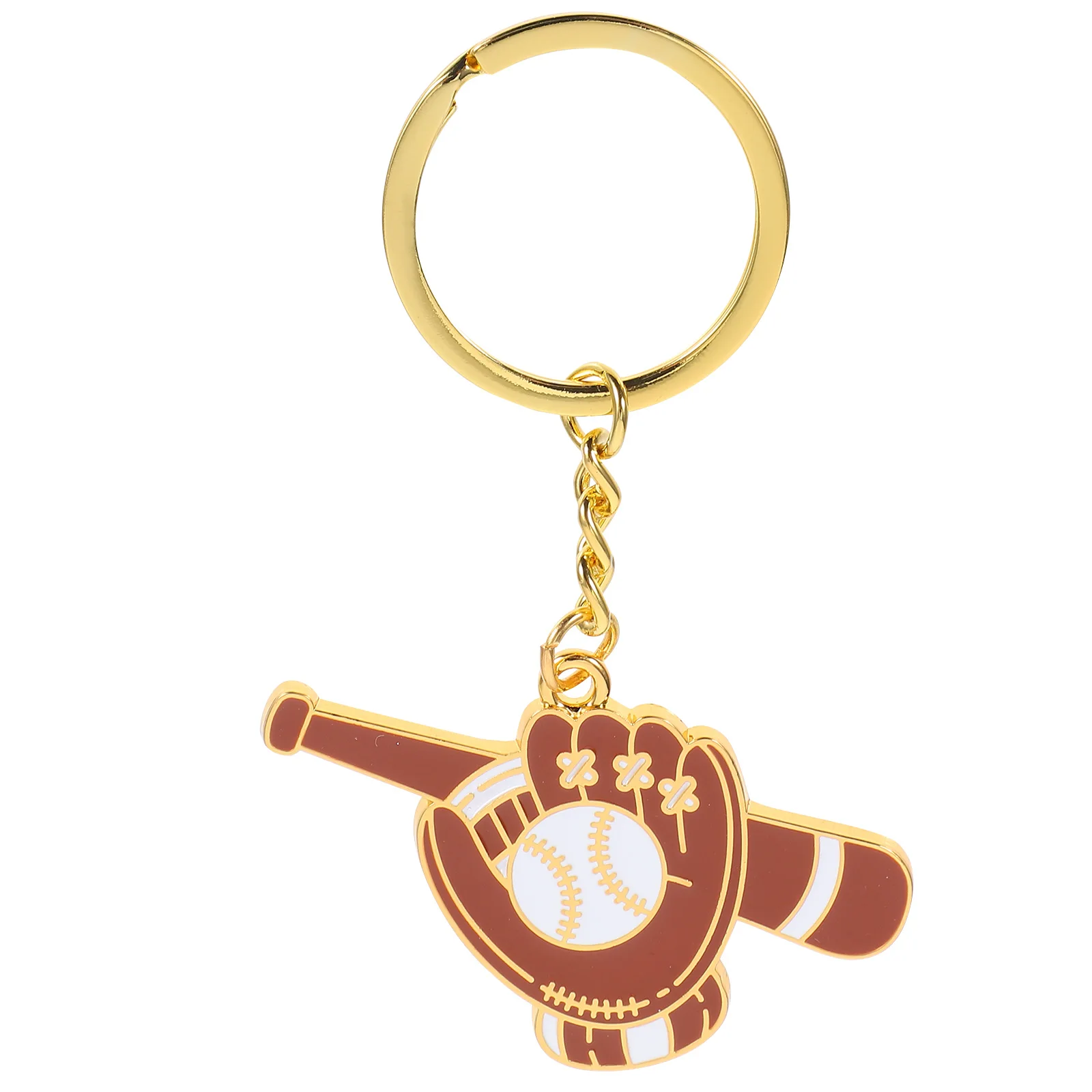 

Elegant Metal Baseball Keychain Durable Lightweight Bag Charm Sports Souvenir For Car Keys Backpacks Purses Key Rings Portable