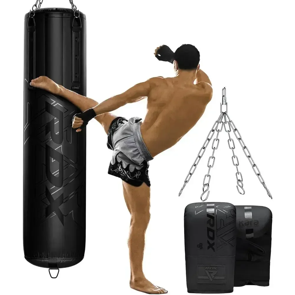 55lbs Pre-filled Punching Bag with 110lbs Max Capacity, 3-Piece Boxing Set for Home Gym Training