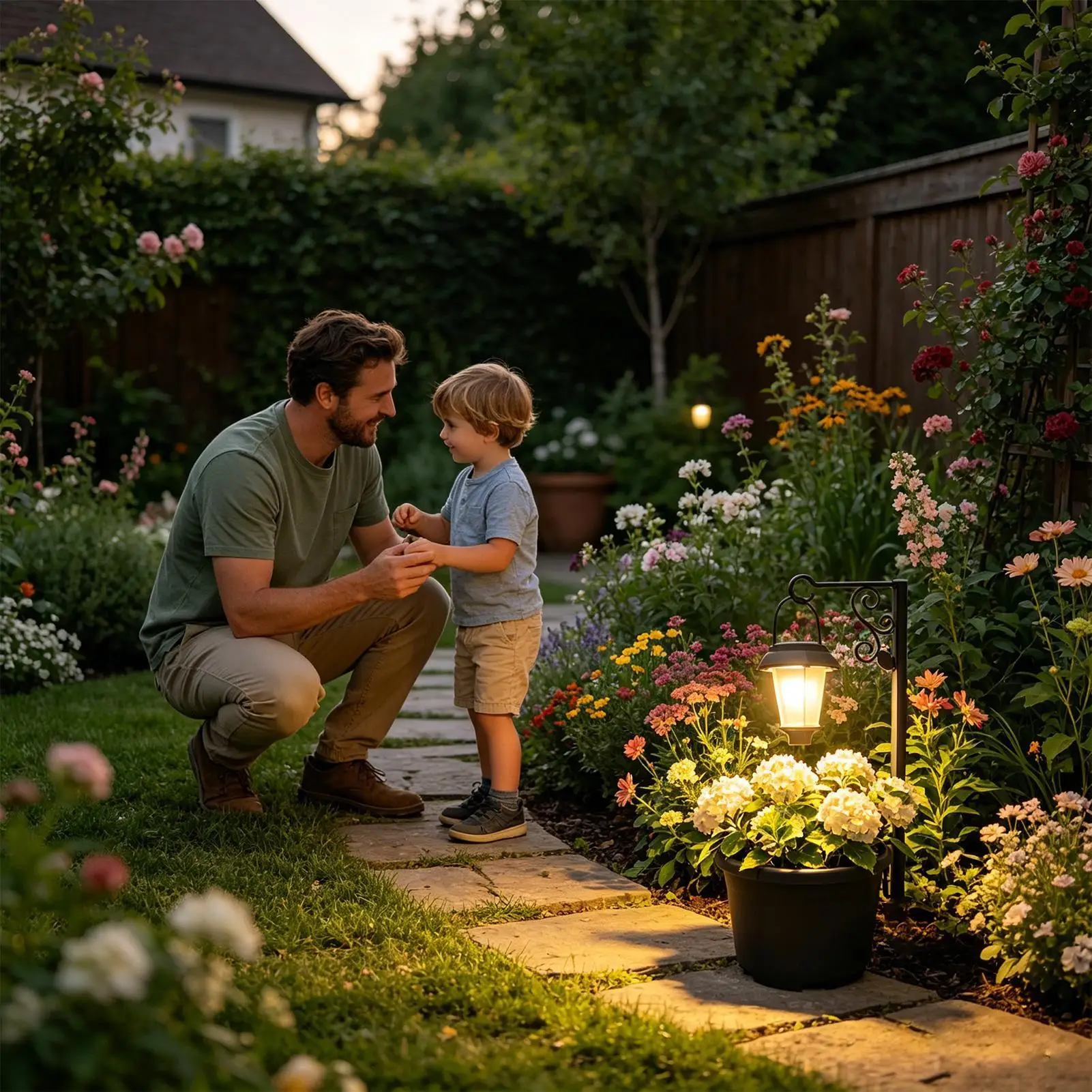 

Solar Light Planter Box Stable Waterproof Decoration Soft Warm Outdoor Solar Lamp Post Lights For Patio Park Lawn Balcony