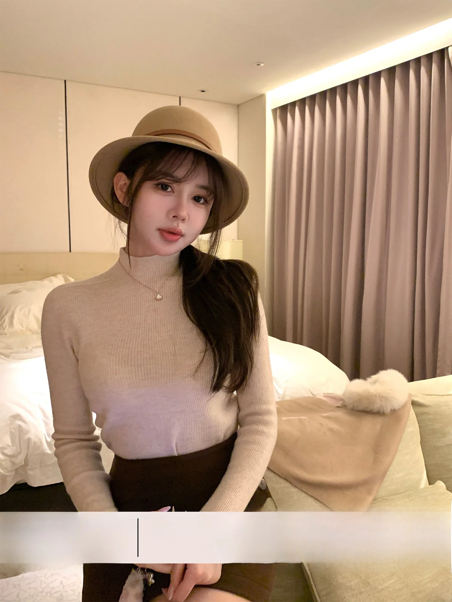 

Утепленная цельновязаная шерстяная кофта с высоким воротником для женщин, теплая зимняя модель с длинным рукавом, высококачественная шерстяная смесь