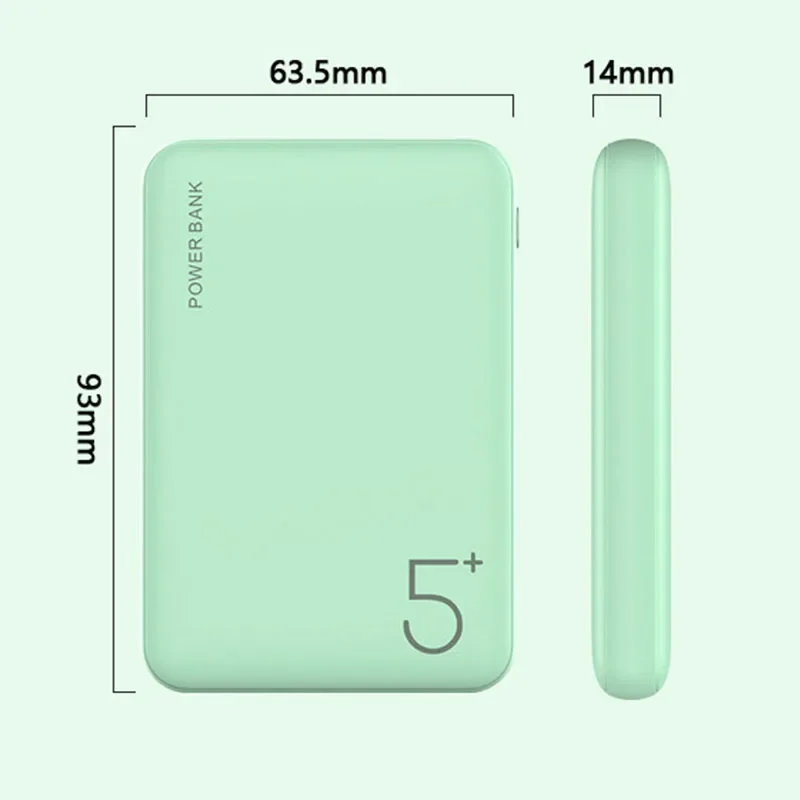 5000mAh Portable Ultra-thin Power Bank With Double USB TYPE C OUTPUT Fast Charging Poverbank For iPhone 14 13 12 8 Xiaomi Huawei