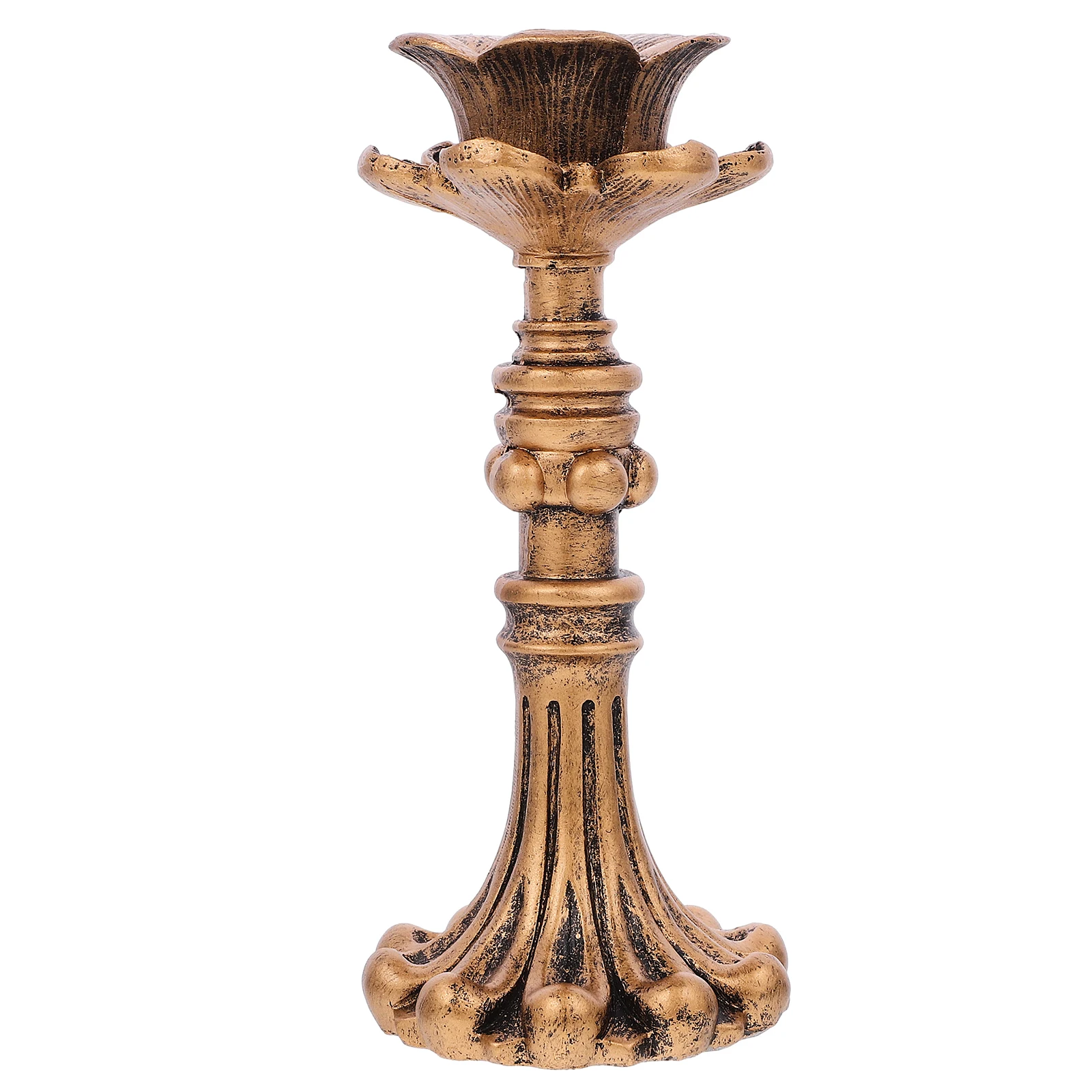

European Retro Holder Resin Base Pillar C leholder Vintage St Taper C Home Hotel Wedding Prop Decorative