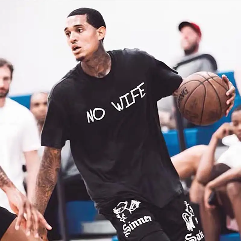 

Футболка с короткими рукавами Jazz Clarkson NO WIFE, мужская свободная футболка American Street Basketball Trend Ins