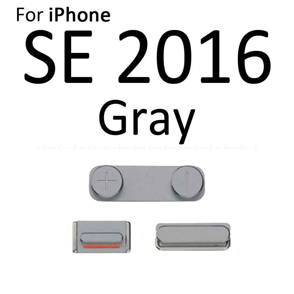 For iPhone 5 5S 5C SE 2016 Volume Vibrate Key Switch Power Lock Side Button Set Housing Replacement Parts