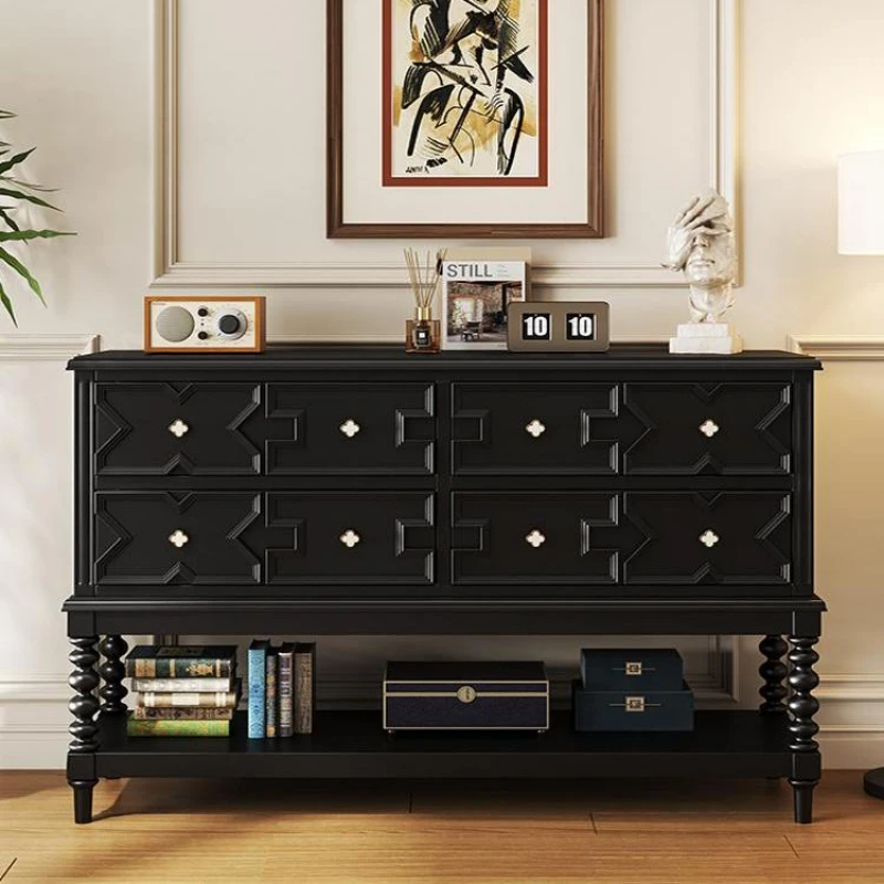 

Retro chest living room black porch decoration aisle antique storage table