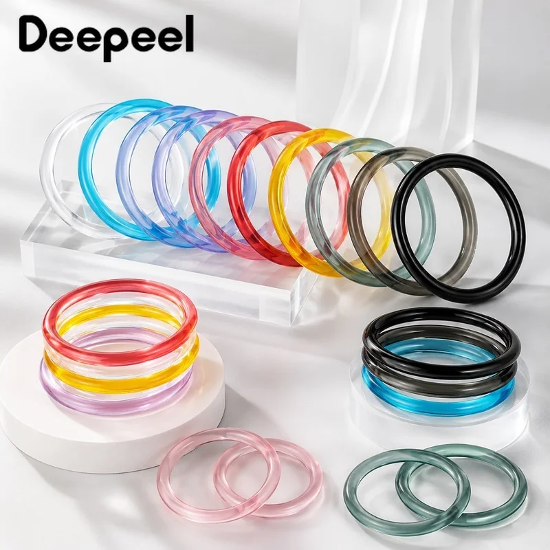 

4/10Pcs 10cm Acrylic Circular Bag Handle Transparent Resin Ring Frame Handbag Decorative Grip DIY Luggage Part For Purse Making