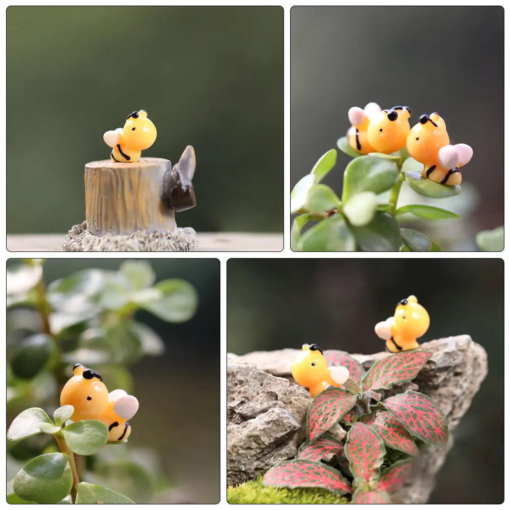 20Pcs Resin Bee Ornament Mini Bee Decoration Safe Non Toxic for Kids Dollhouse Living Room Bedroom Kitchen Garden Festival Gift
