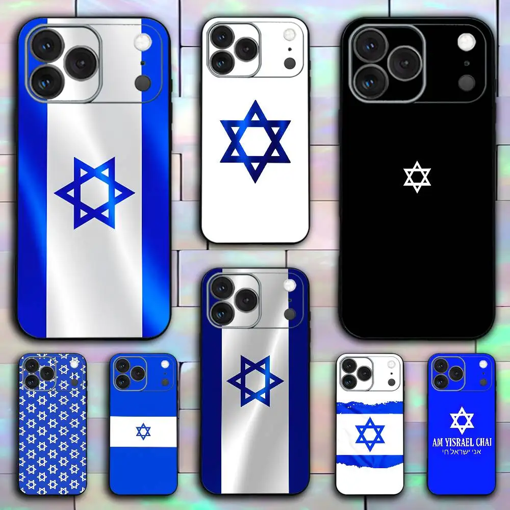 

I-Israel Flag For iPhone 17,16,15,14,13,12,11,Pro,X,XS,Max,XR,Plus,Mini Soft Silicone Phone Case Black Shockproof TPU