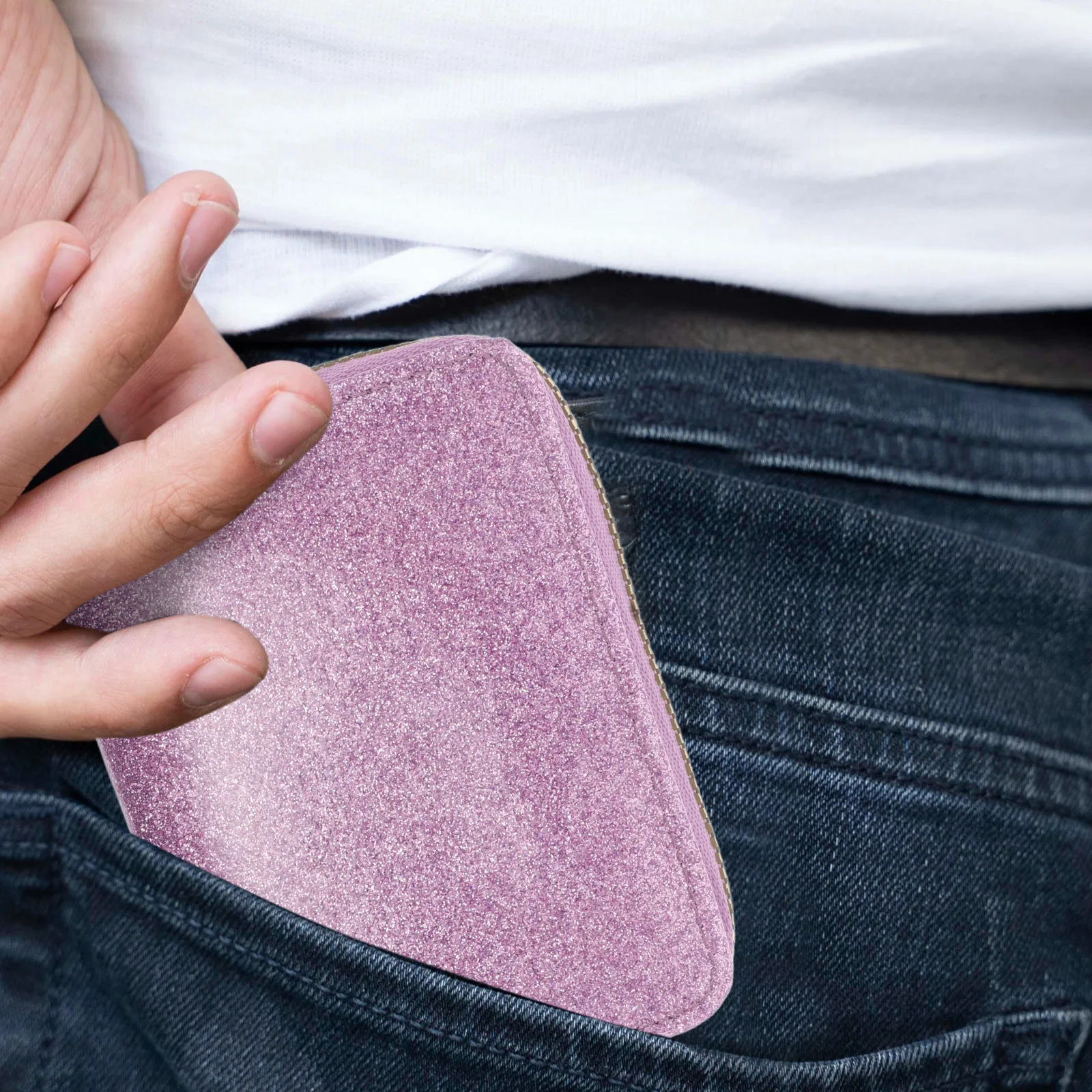 

Women'S Accordion Card Wallet Large Capacity Glitter Pu Zippered Coin Purse With Tassel Keychain Compact