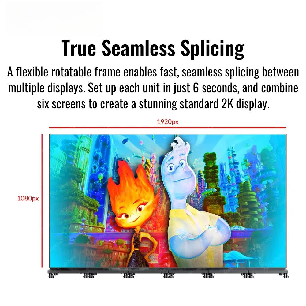 Canbest 2k Foldable Hob LED Poster Display Portable LED Panel Screen with Wheel Frame 83inch LED Screen for Roadshow Events