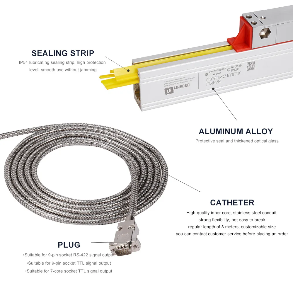 SINO 3-осевой цифровой считыватель SDS3MS Dro Set Kit и 3 шт. линейных стеклянных весов, энкодер 5U TTL, длина рабочего хода YHSINO