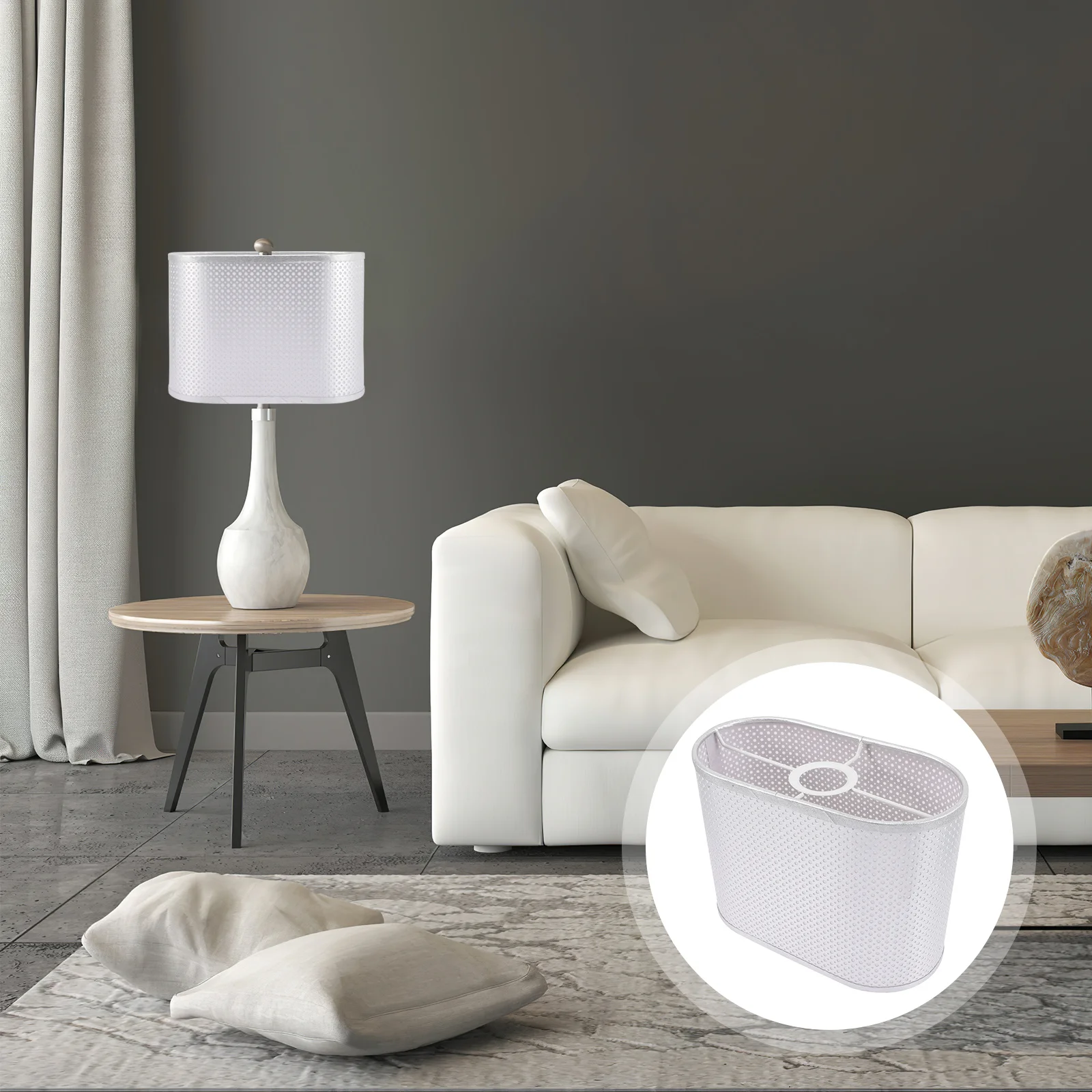 

Painting Lampshade Golden Fabric Floor Lamp Cover For Table Desk Living Room Bedroom Hotel Light Shade Replacement