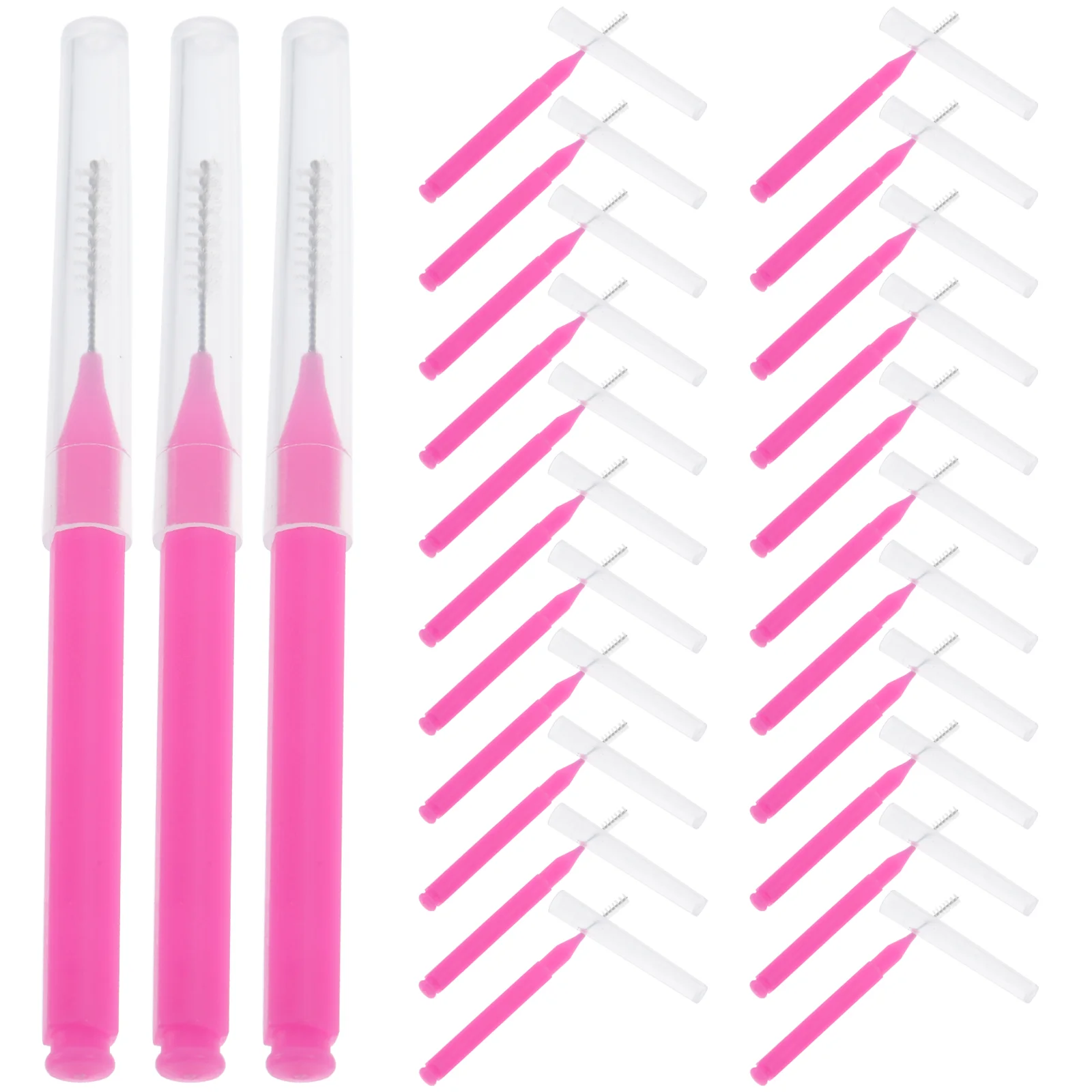 100 Pcs Eyelash Eyebrow Brush Interdental Flossers Makeup Applicators Mascara Wands