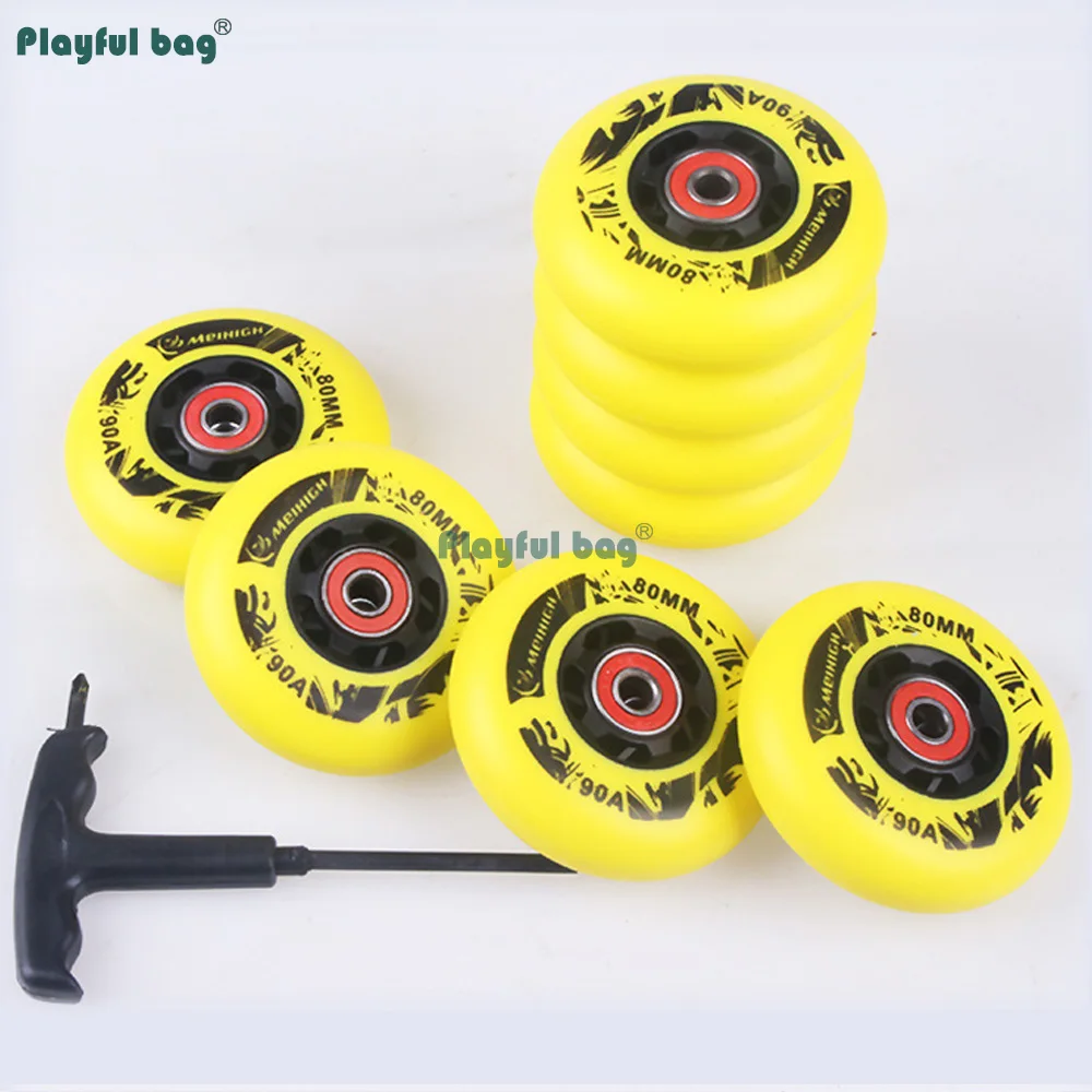 Pro 90A Inline Skate Wheels 72mm 76mm 80mm High Elasticity PU Wheels For Power Stops Adult Competition Freestyle Slides AMB318 - view 3