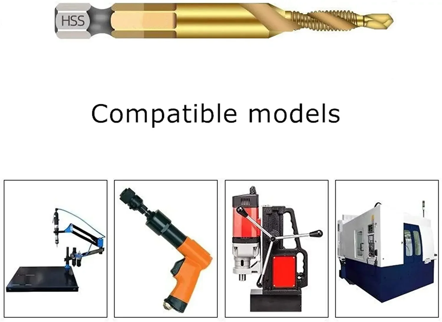 6 ชิ้น Hex Shank ไทเทเนียมชุบ HSS สกรูเกลียวเมตริกเจาะ Bits สกรูเครื่อง Compound tap M3 M4 M5 M6 M8 M10 เครื่องมือ