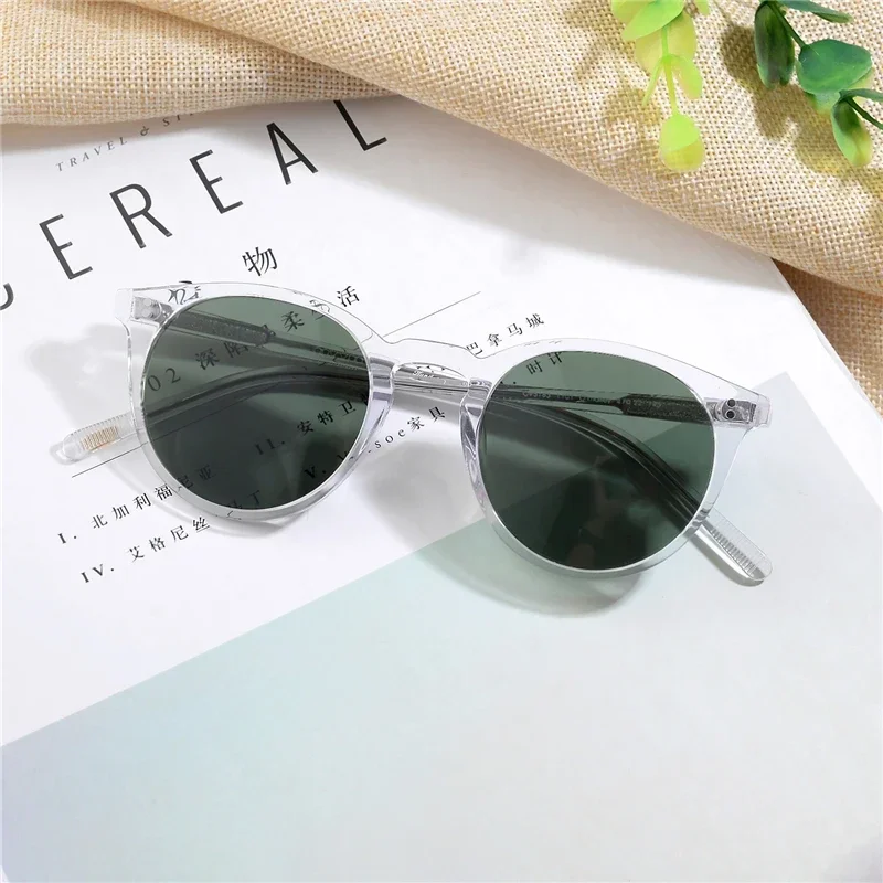 Vintage Clear Frame Sunglasses OV5183 Polarized Sunglasses Men O'malley Retro Lady Women Acetate Shade Female Sun Glasses 2020