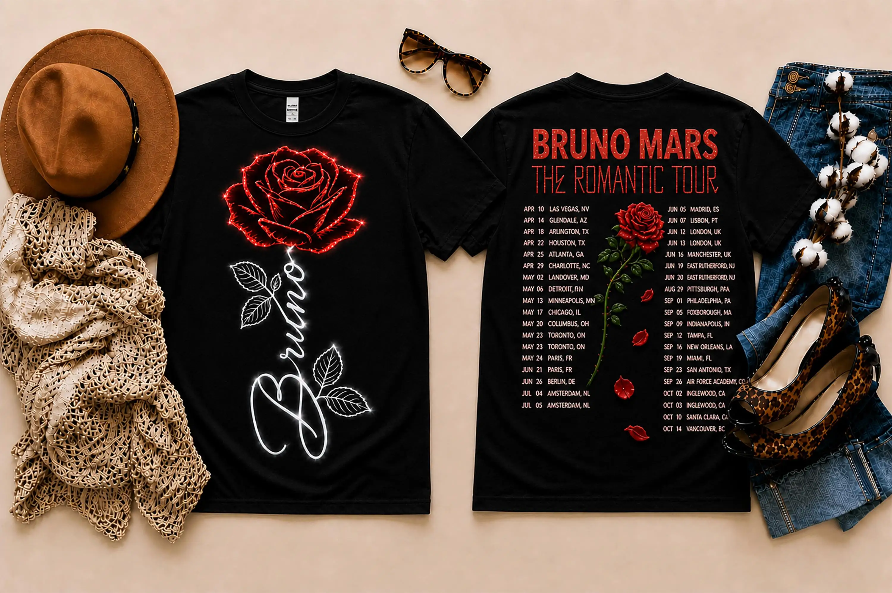 2026 Men Red Rose Floral Graphic Short Sleeve T‑Shirt Vintage Flower Art Print Streetwear Casual Loose Tops For Youth Music Fans