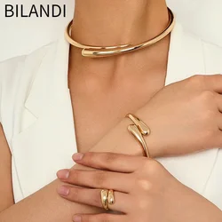 Bilandi Fashion Jewelry European and American Design Metal Geometric Necklace For Women Accessories Gifts Hot Selling