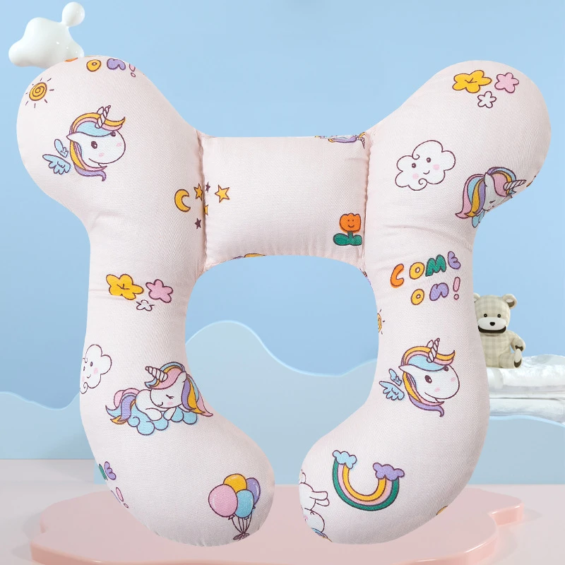 Cartoon Pattern Children\'s U-shaped Pillow Travel Stroller Neck Pillow Baby Head Shaping Pillow Cotton