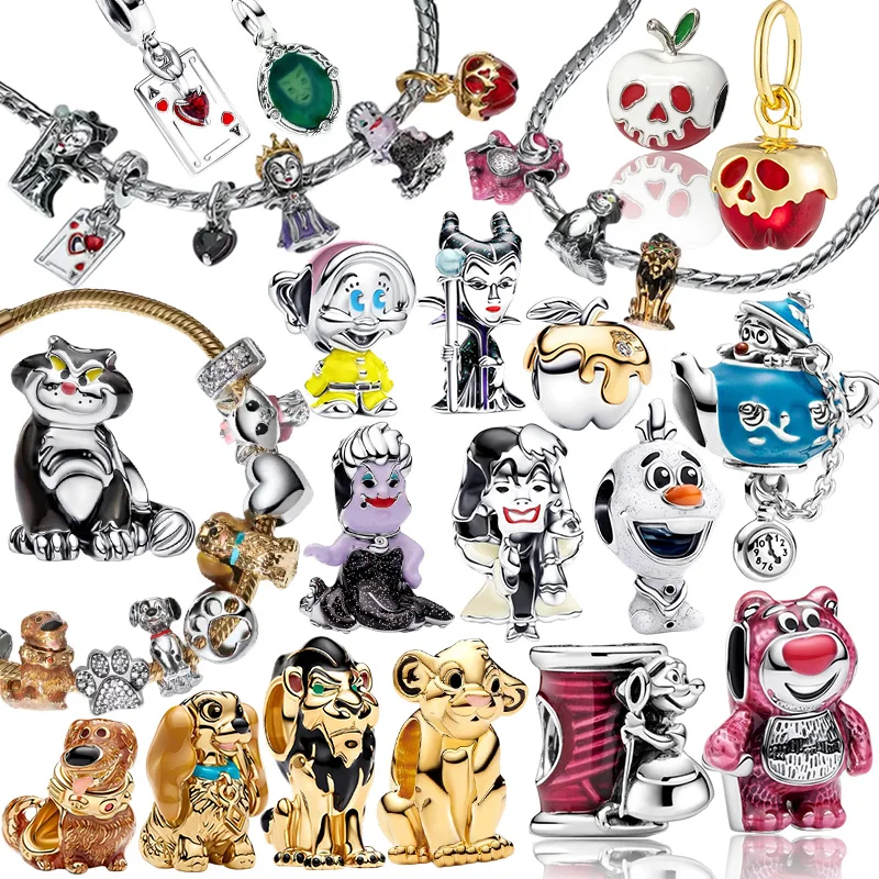 Hot Sale DIY Jewelry Gifts Snow White Flying House Lion King Original Charm Beads Fit Snake Bracelet Necklace