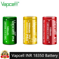2pcs Original Vapcell INR 18350 Battery Max 1600mAh 3/5/10A 3.7V F16 H16 A11 M11 High Drain Lithium ion Batteries For Flashlight