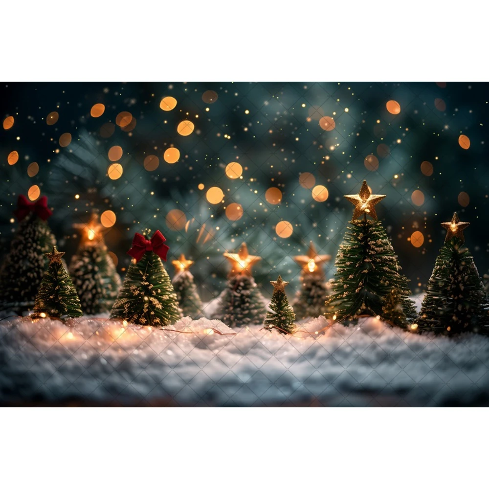 Winter Forest Outdoor Snow Scene Photography Backdrop Christmas Tree Family Portrait Birthday Party Decorations Photo Background