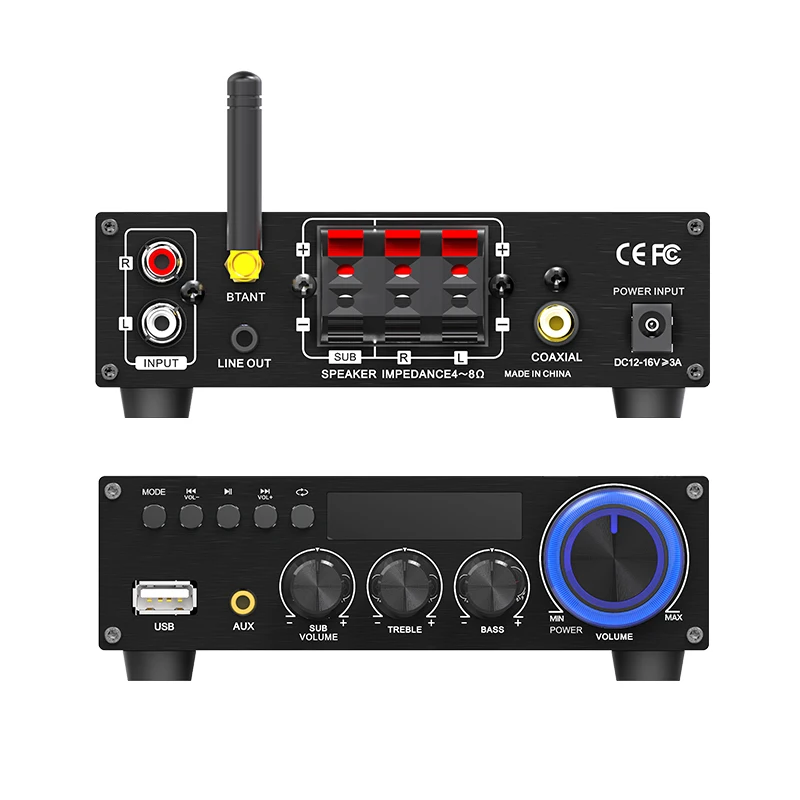 Lepai T1 بلوتوث 5.1 مضخم رقمي 2.1 قناة محوري فك تشغيل USB بدون فقدان مكبر كهربائي عالي