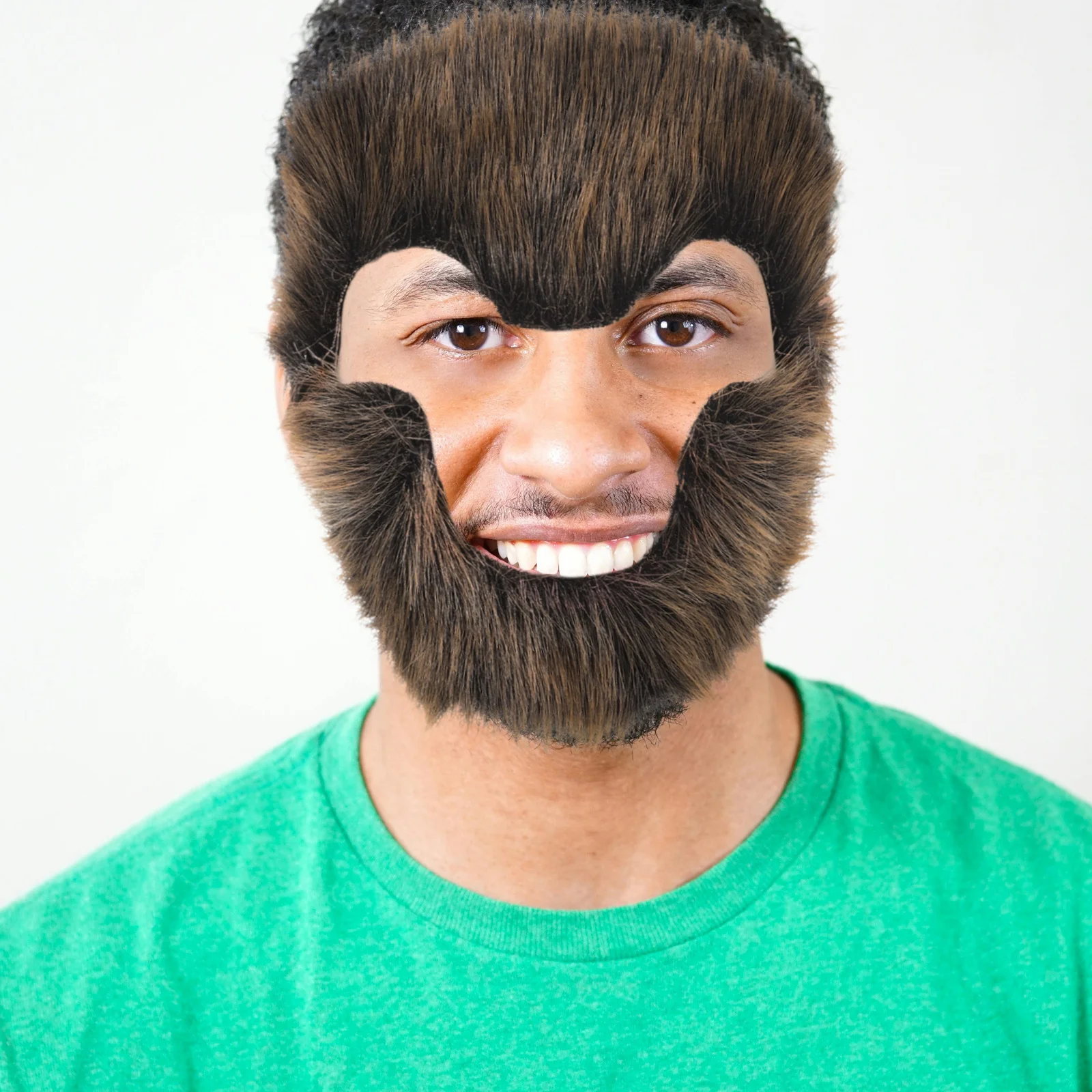 1 szt. Brązowa sztuczna broda małpy do kostiumu, na imprezę cosplay, maskaradę, rekwizyty sceniczne, wielokrotnego użytku, sztuczna broda dla mężczyzn