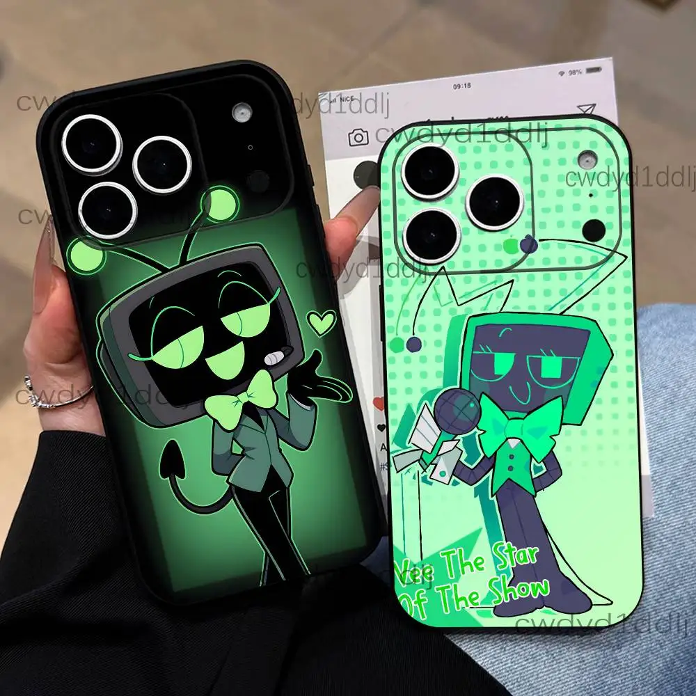 

Vee D-Dandys W-World For iPhone 17,16,15,11,12,14,13 Pro Max Mini XS,XR,7 Plus 16E Air Soft Black Dustproof Phone Case