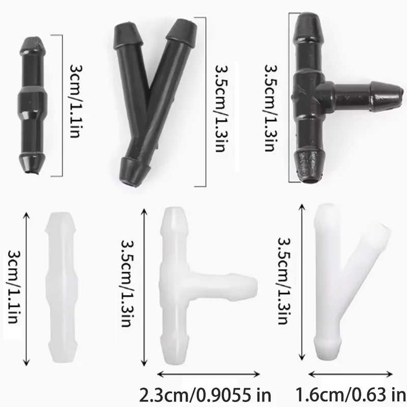 Car Wiper Spray Pipe Joint T/Y/I Type Windshield Washer Pipe Nozzle Wiper Cleaning Water Hose Tube Joint Car Accessories