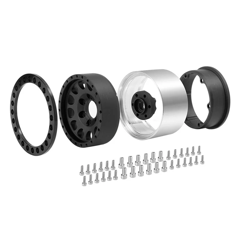 

ODIES-4Pcs 1.9 Metal Beadlock Wheel Hub Rim For 1/10 RC Traxxas TRX4 SCX10 SCX10-II 90046 SCX10-III AXI03007 D90