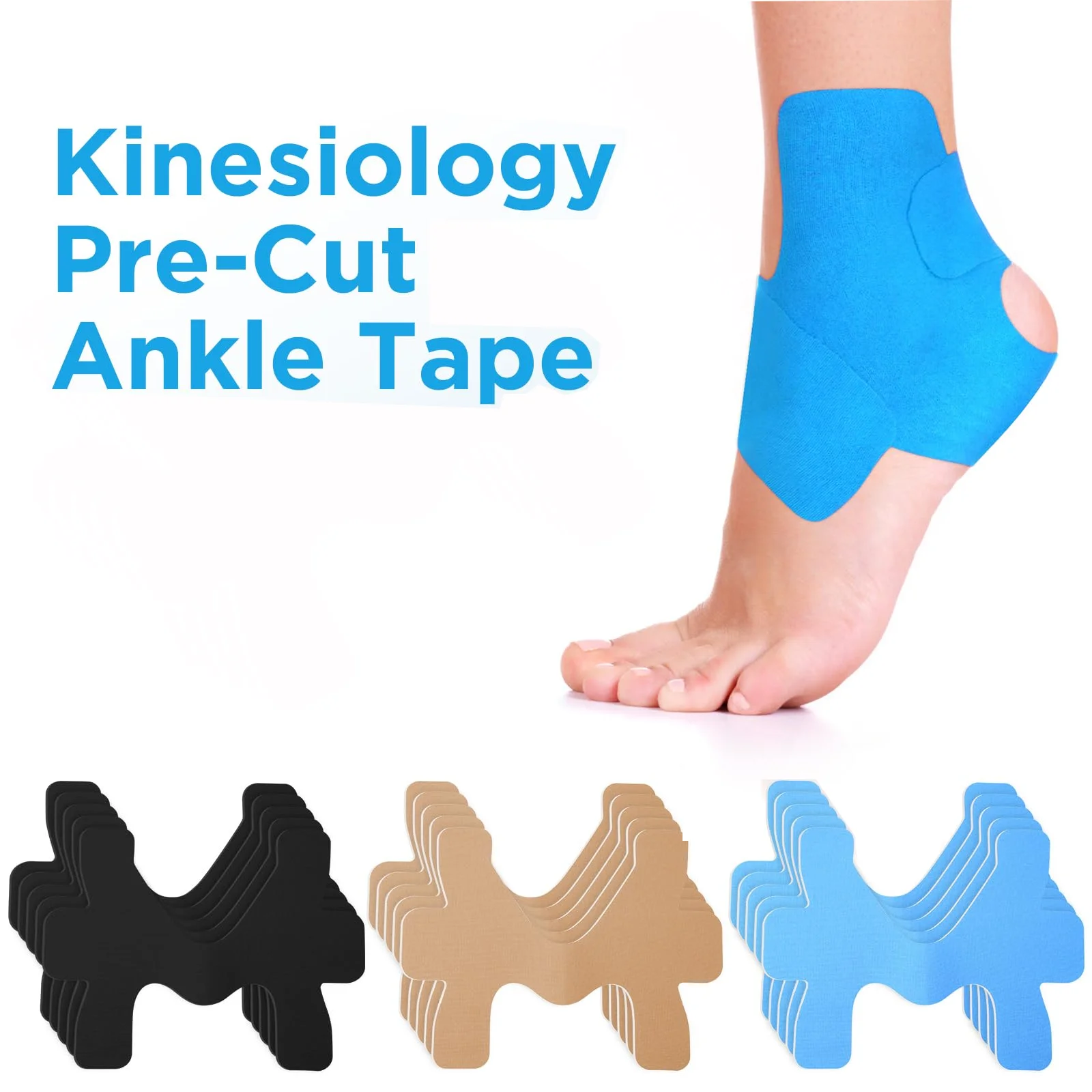 

10 шт. эластичных самоклеящихся спортивных бинтов из нетканого материала, универсальные, для поддержки голеностопа и защиты суставов, лента для голеностопа