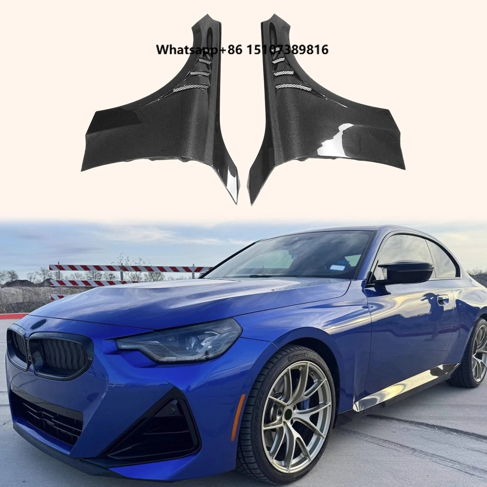 For  2 Series G42 Coupe 2022-24 Carbon V Style Front Side Vented Fender Pair