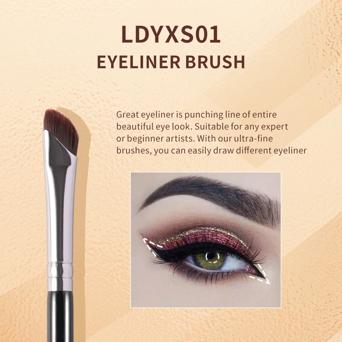 OVW Eyeliner Makeup Brush Set Angled head Precision Eyeliner Brush Makeup Tools