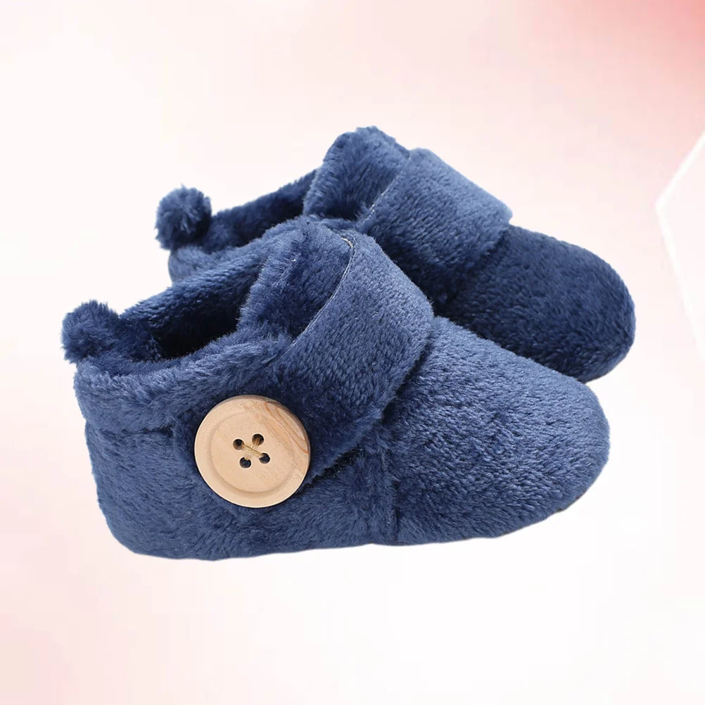 أحذية Prewalker Baby الشتوية باللون الأزرق الداكن مقاس 11 سم نعل ناعم أحذية أطفال دافئة للأولاد والبنات أحذية Prewalker للأطفال الصغار