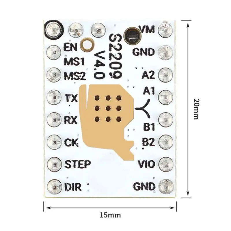 A23F-TMC2209 V4.0 Stepper Motor Driver Quiet Operation For 3D Printers, 5.5-28V 2.8A With Heatsink, Enhanced Microsteps