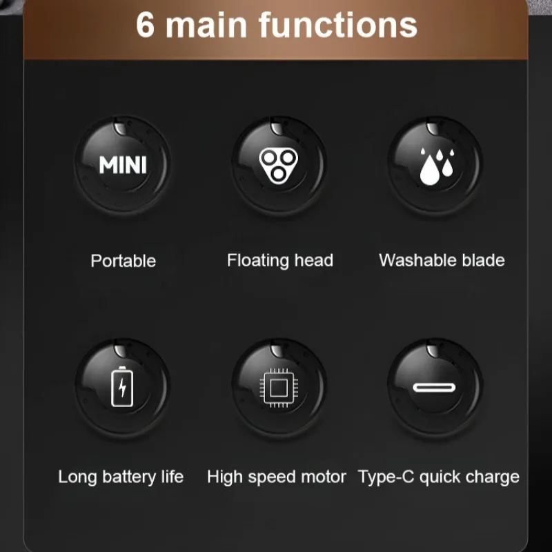 Portable Beard Razor Grind Mini Razor Car Convenient Compact Electric Razor Digital Beard Razor