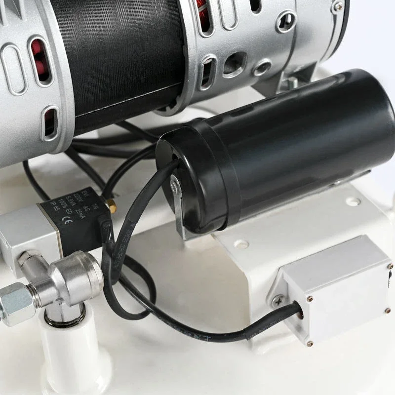 ضاغط هواء صامت صغير محمول بدون زيت للأسنان ، مختبر أسنان طبي كهربائي لوحدتين