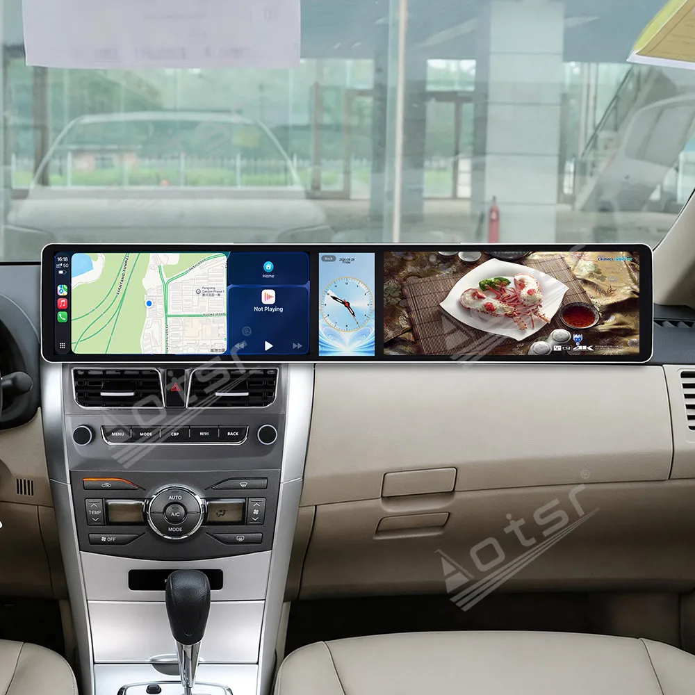 Triple Screen Android Radio For TOYOTA Corolla 2006~2013 Knob Version Car Stereo CarPlay Navigation Multimedia Player Head Unit